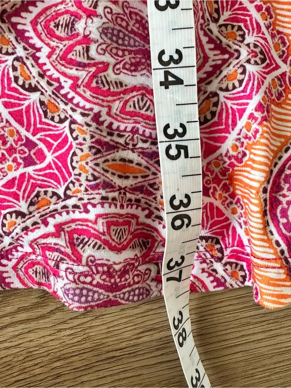 Prana Nadia Faux Wrap Dress Medium V-Neck Orange Pink Pocket Stretch Boho Casual